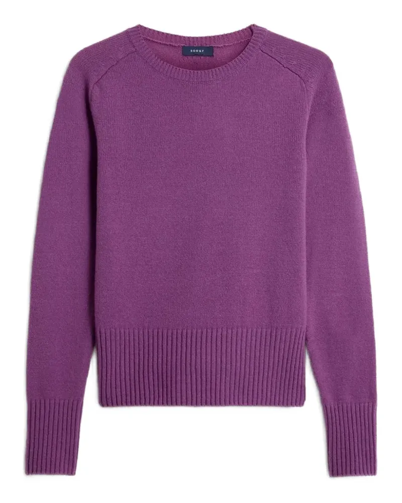Soeur Jamie Pullover mit geripptem Besatz - Violett Violett