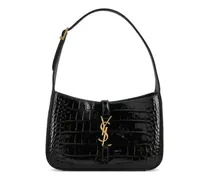 Le 5 à 7 Schultertasche mit Kroko-Effekt - Schwarz