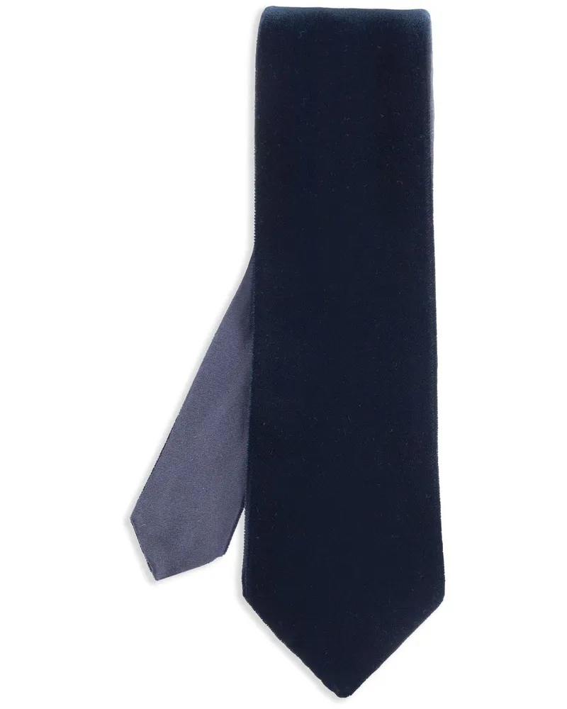 Giorgio Armani Krawatte in Samtoptik - Blau Blau