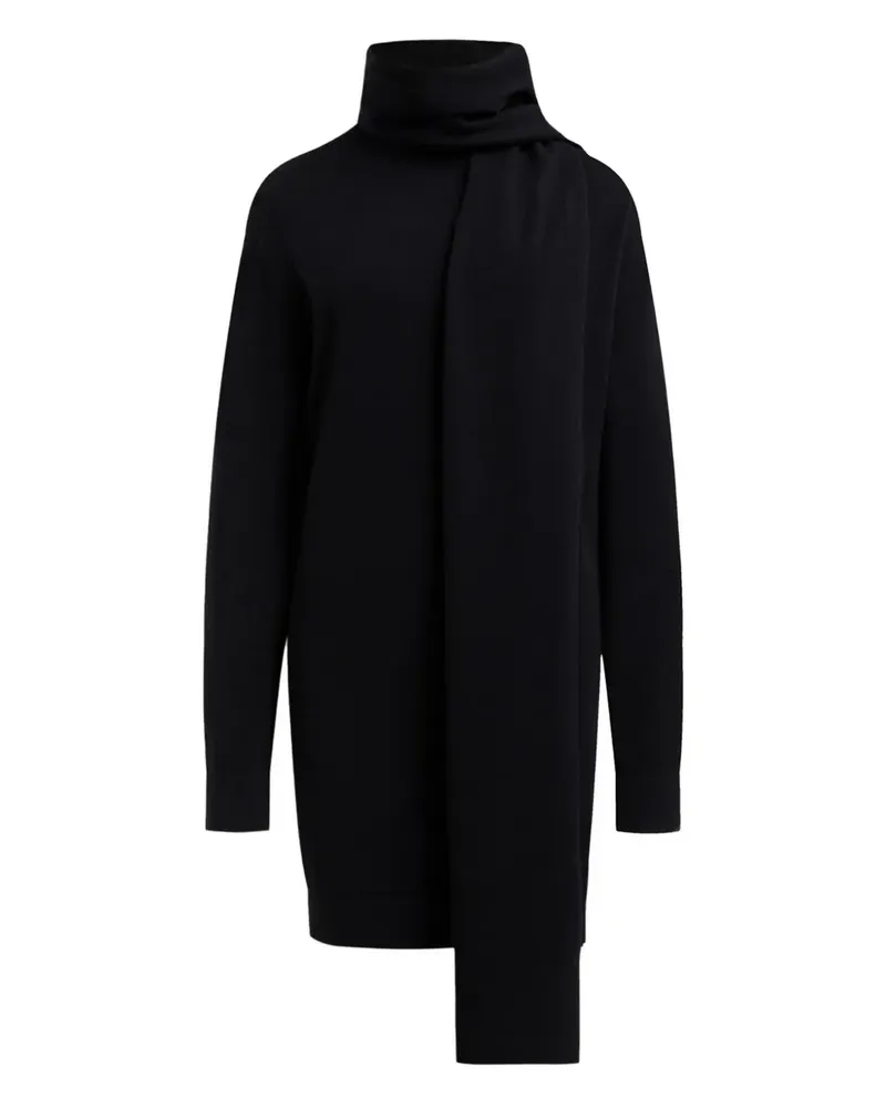 12 STOREEZ Midikleid aus Merinogemisch - Schwarz Schwarz