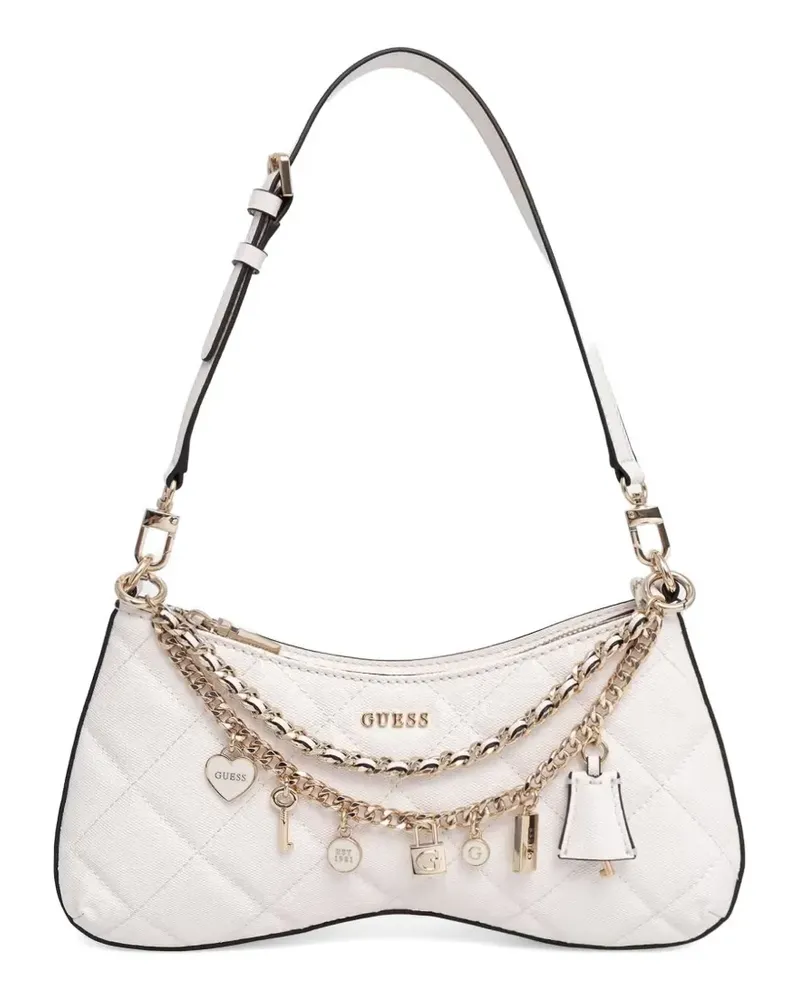 Guess Libby quilted charm-embellished shoulder bag - Weiß Weiß
