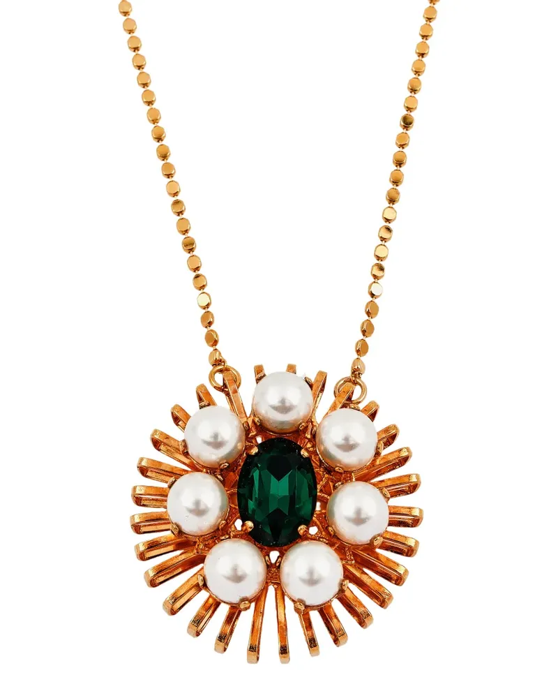 Anton Heunis crystal-embellished faux-pearl necklace - Gold Gold