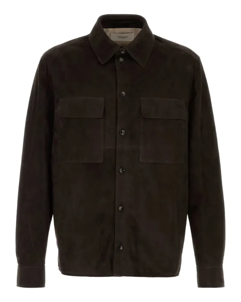 AGNONA suede shirt jacket - Braun Braun