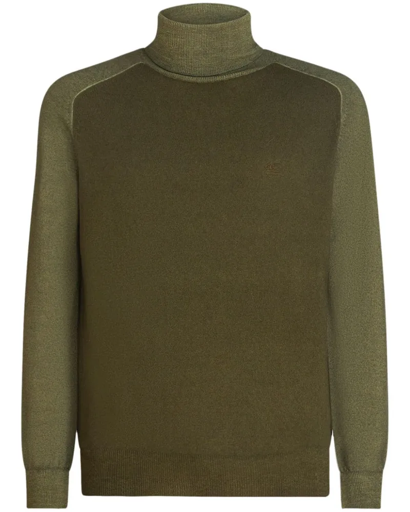 Etro Rollkragenpullover mit Pegaso-Stickerei - Grün Grün