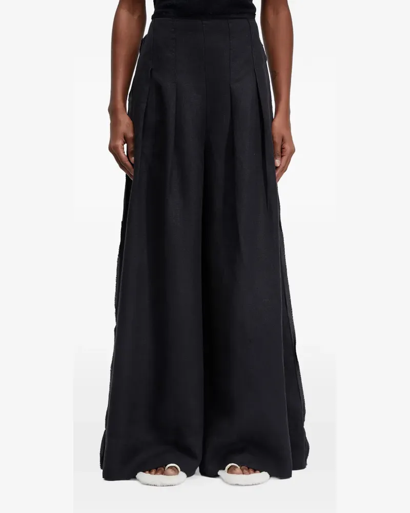 Osklen Leinenhose mit Ziernähten - Schwarz Schwarz