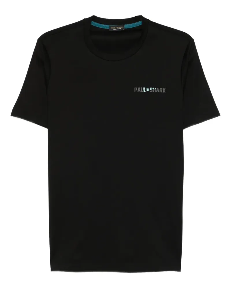 Paul & Shark T-Shirt mit Logo-Stickerei - Schwarz Schwarz