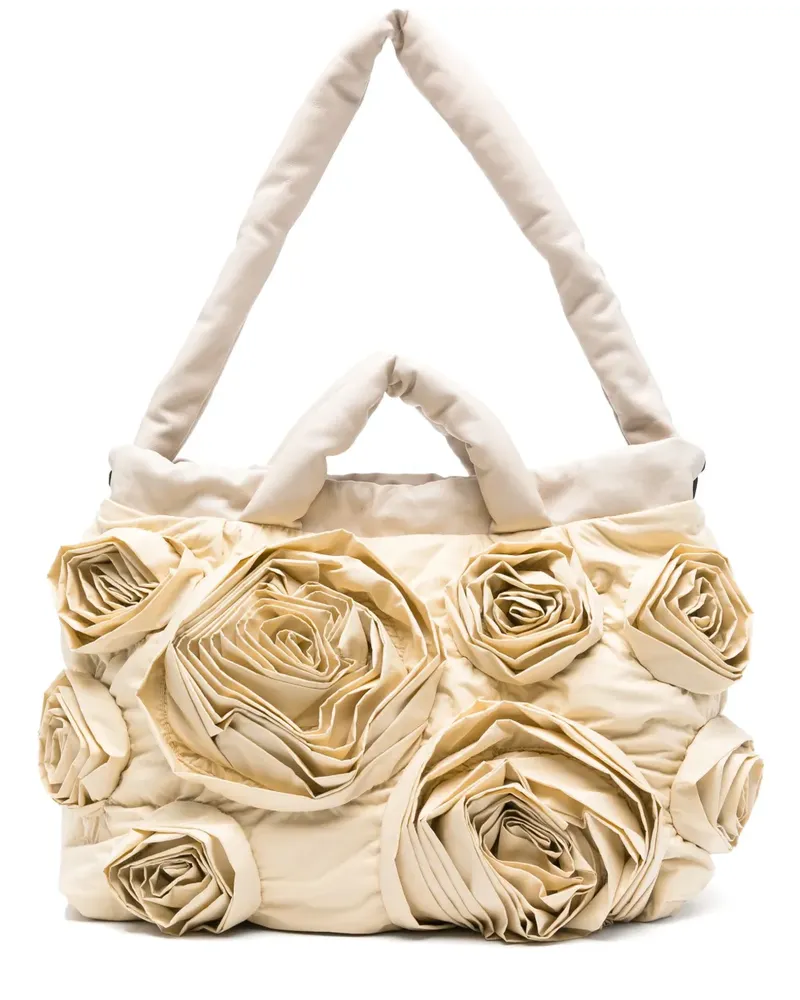 Vic Matié Tote Bag mit Rosenapplikation - Nude Nude