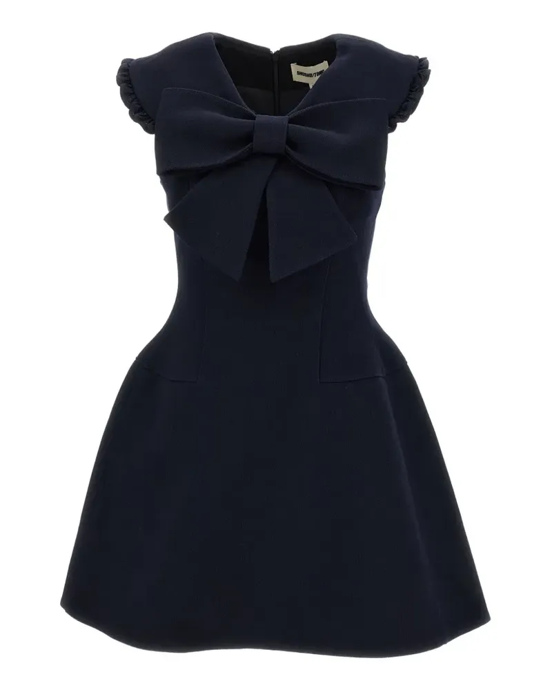 SHUSHU/TONG Gerüschtes Kleid mit Schleife - Blau Blau