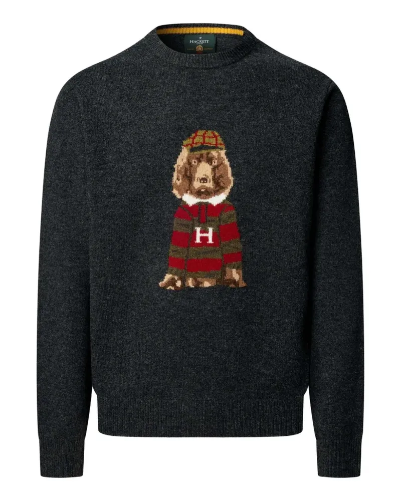 Hackett Harry Strickpullover mit grafischem Print - Grau Grau