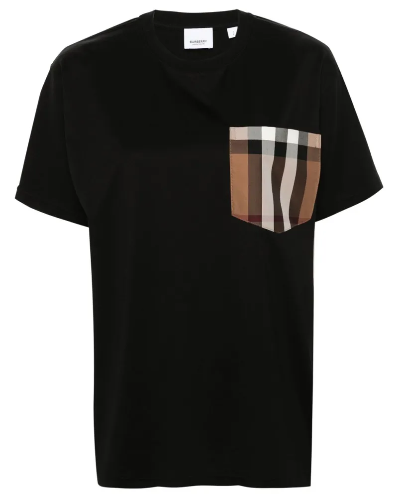 Burberry T-Shirt mit Brusttasche - Schwarz Schwarz