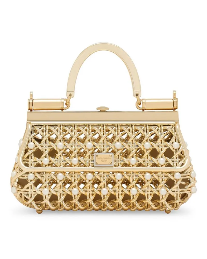 Dolce & Gabbana Käfig-Handtasche mit Perlenverzierung - Gold Gold