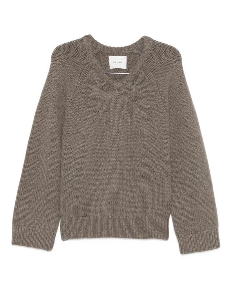 Lisa Yang Oia Pullover mit V-Ausschnitt - Braun Braun
