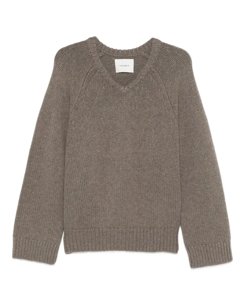 Lisa Yang Oia Pullover mit V-Ausschnitt - Braun Braun