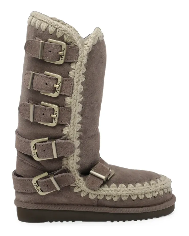 Mou Eskimo buckle-fastening crochet-trim boots - Grau Grau