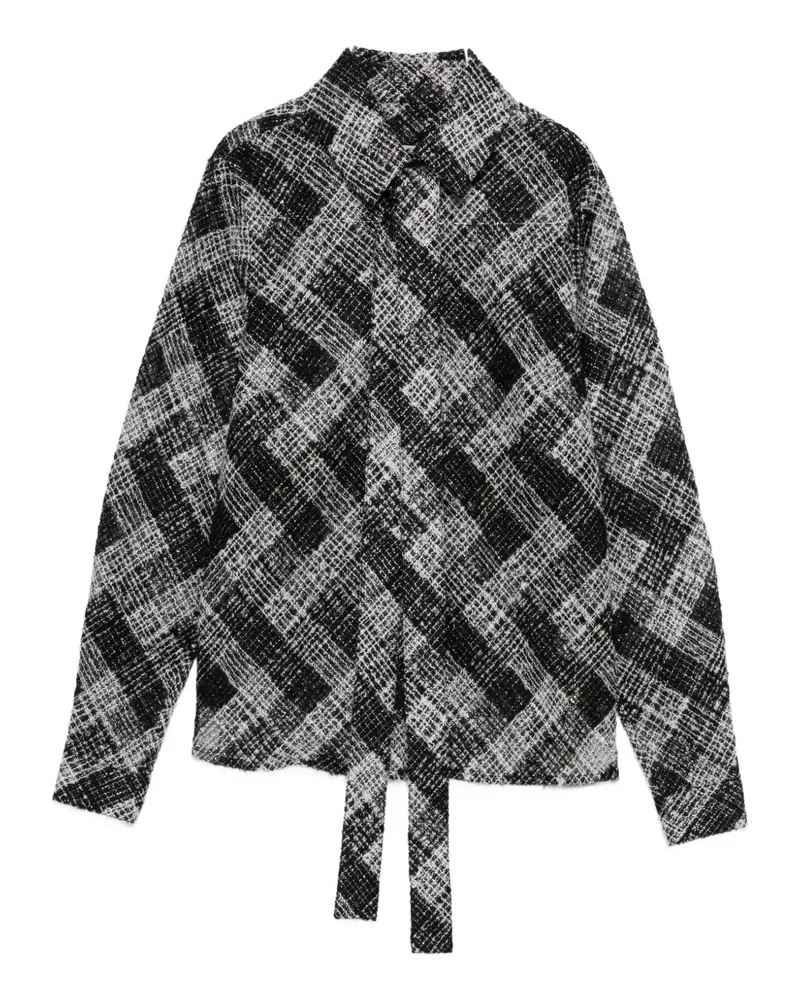 Elie Saab Gemustertes Hemd mit Schleifenverschluss - Schwarz Schwarz