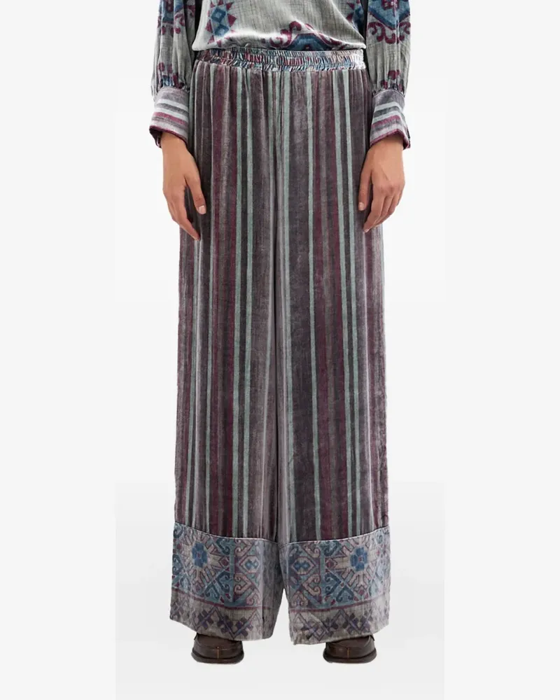 Pierre-Louis Mascia Gestreifte Kanpur Samthose - Grau Grau