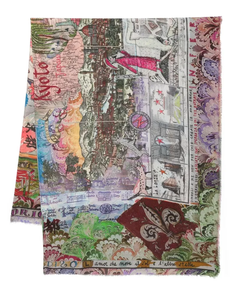Faliero Sarti Fiorentina Schal mit Print - Blau Blau