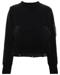 Sacai Sweatshirt mit Rundhalsausschnitt Schwarz