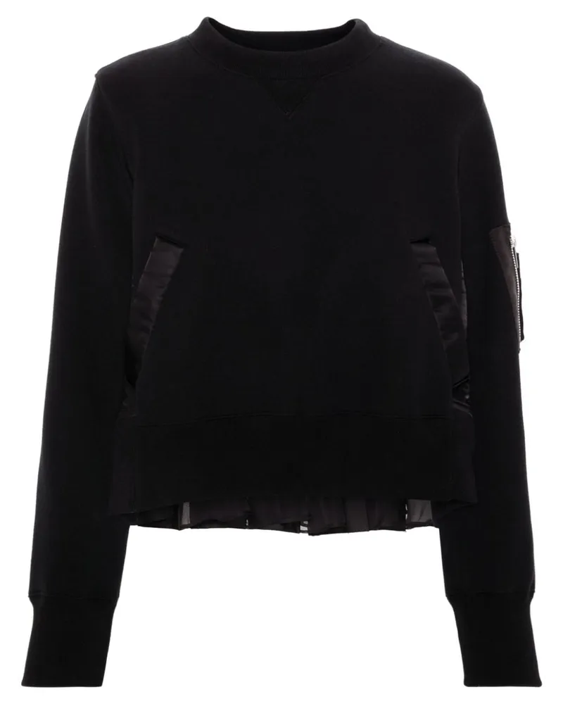 Sacai Sweatshirt mit Rundhalsausschnitt Schwarz