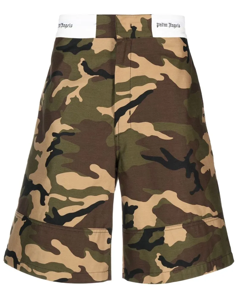 Palm Angels Shorts mit Camouflage-Print Grün