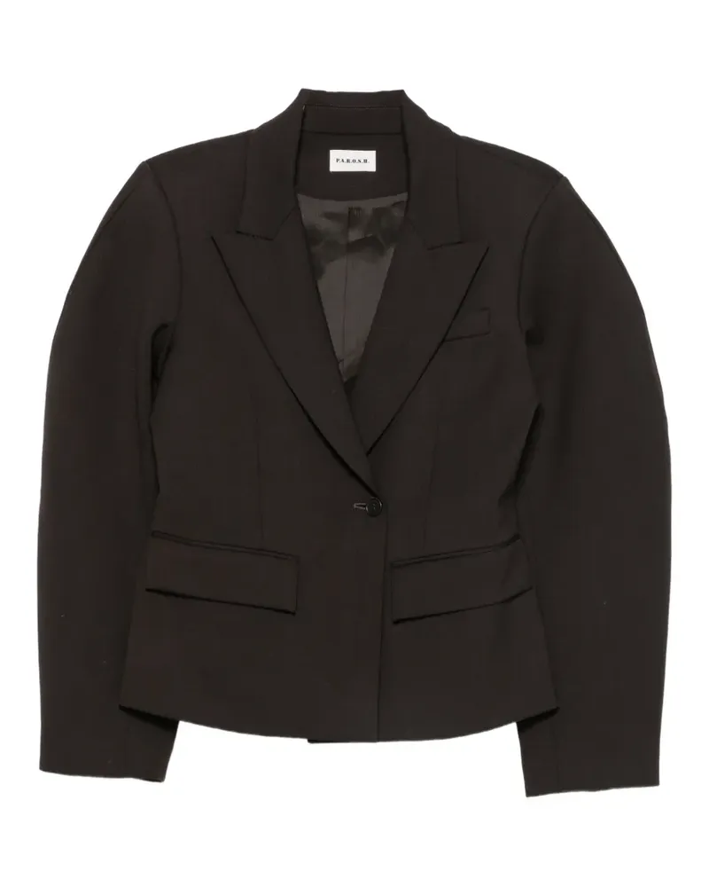 P.A.R.O.S.H. P.A.R.O H. puff-sleeve peak-lapel blazer - Braun Braun