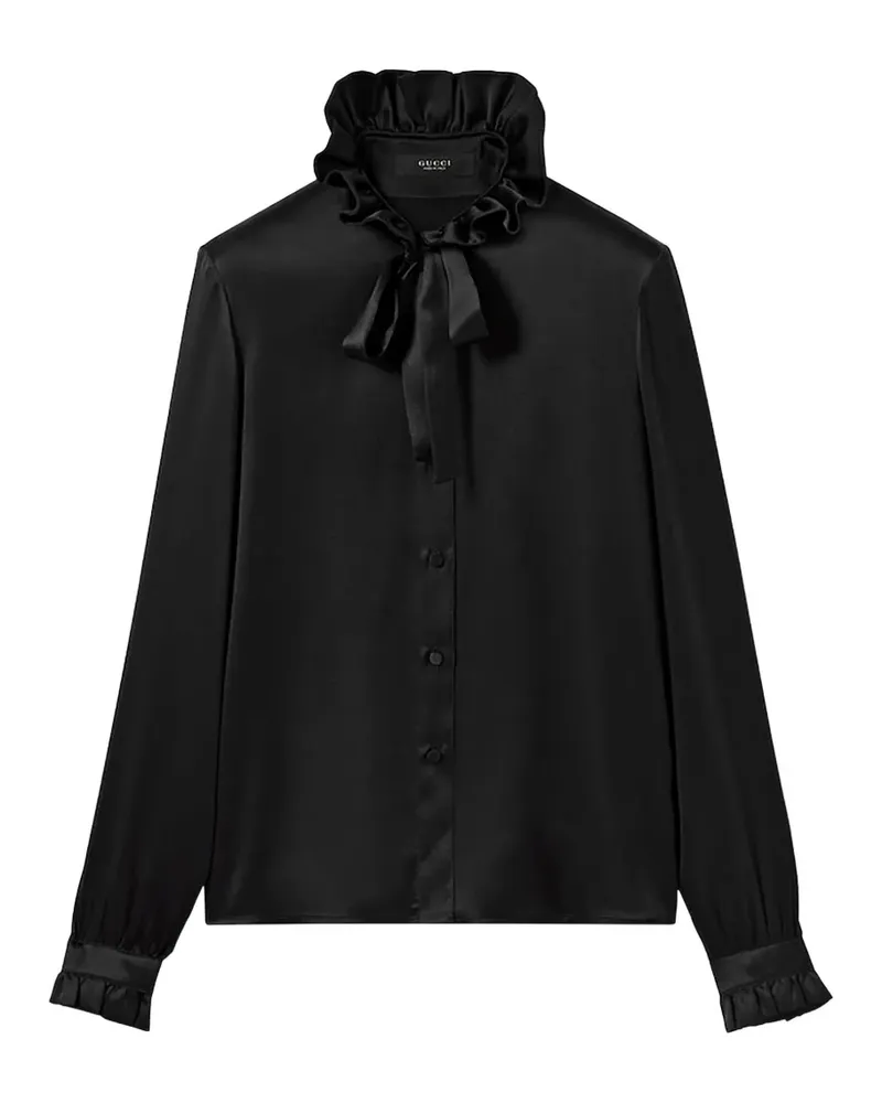 Gucci ruffled tie shirt - Schwarz Schwarz