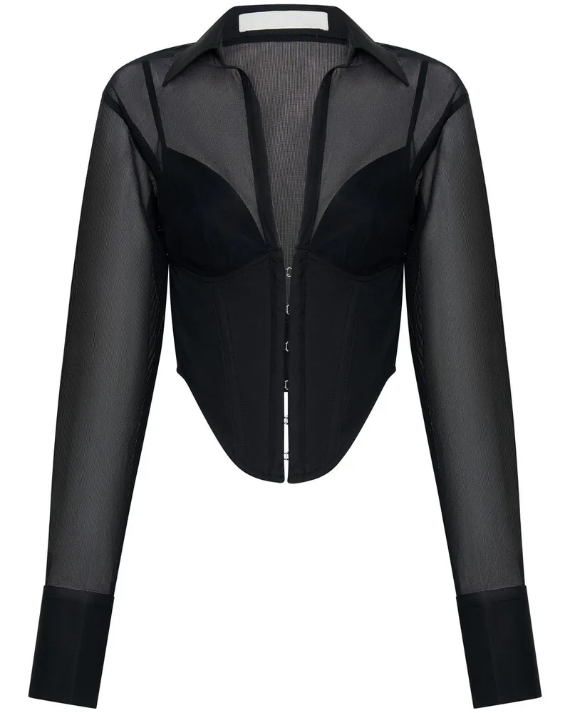 Dion Lee Transparentes Hemd - Schwarz Schwarz