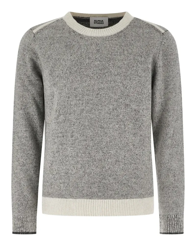 Alpha Studio Melierter Pullover mit Rundhalsausschnitt - Grau Grau