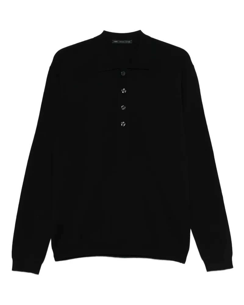 Low Brand Poloshirt mit Knopfverschluss - Schwarz Schwarz