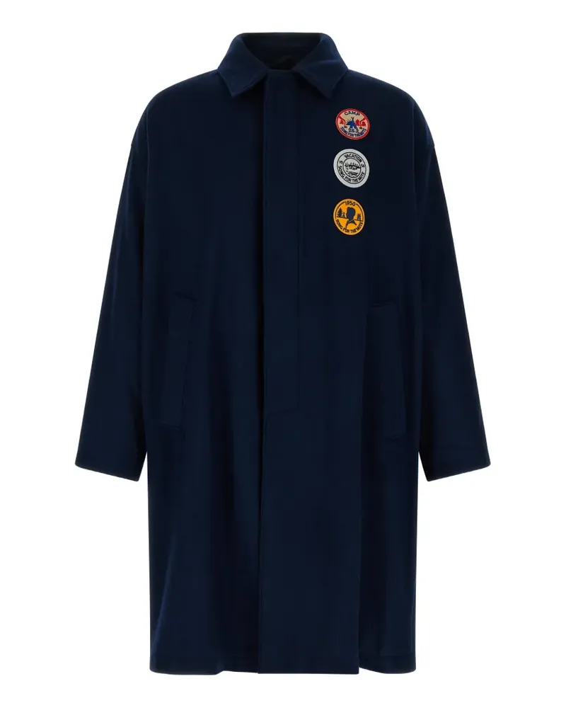 Song For The Mute Bestickter Mantel mit Patch - Blau Blau
