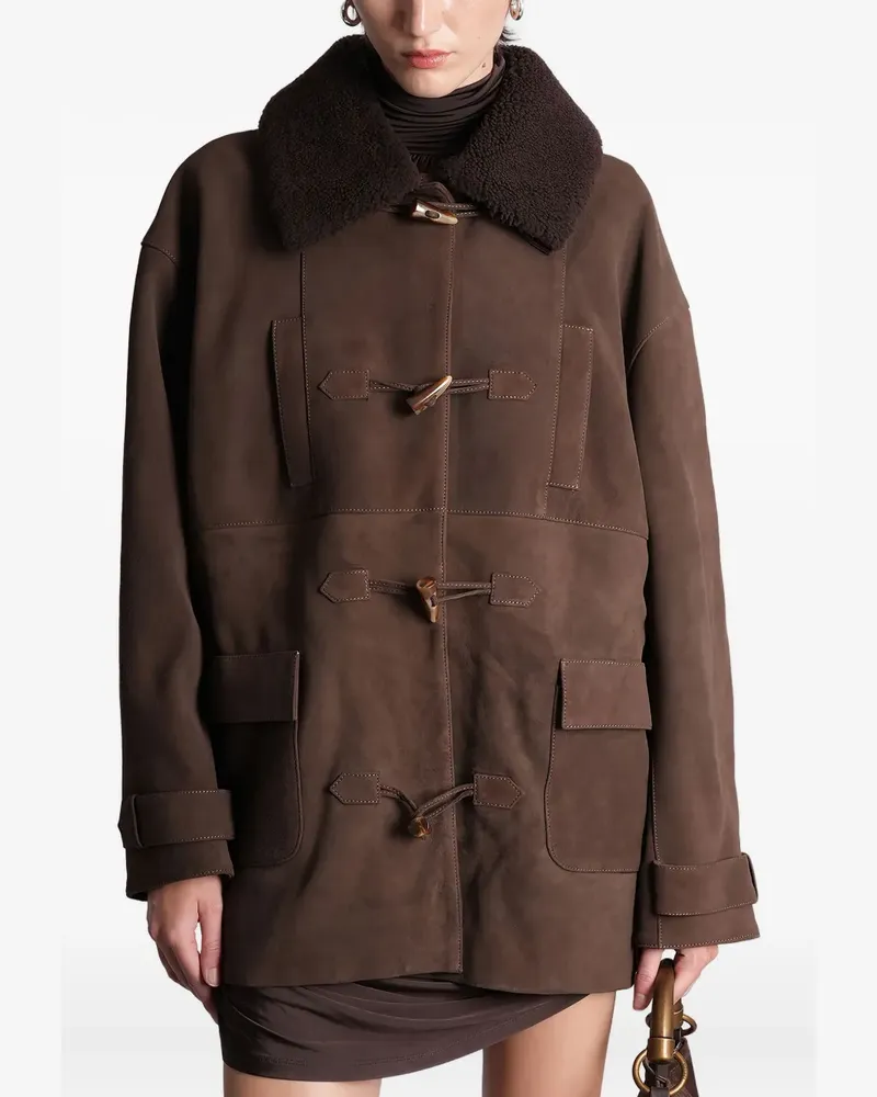SIEDRES Theo shearling toggle coat - Braun Braun