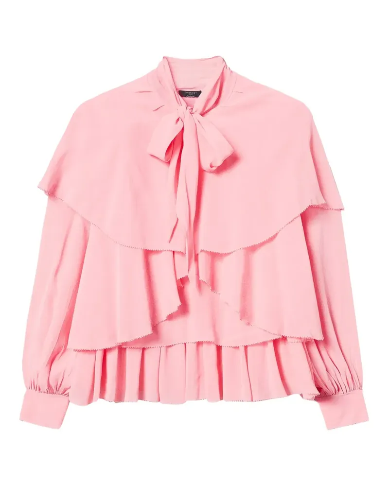 Twin-Set Bluse im Trompetendesign - Rosa Rosa