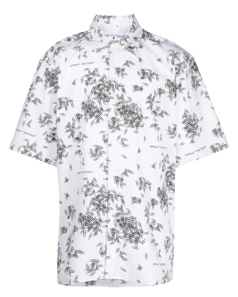 OFF-WHITE Hemd mit Büroklammer-Print - Weiß Weiß