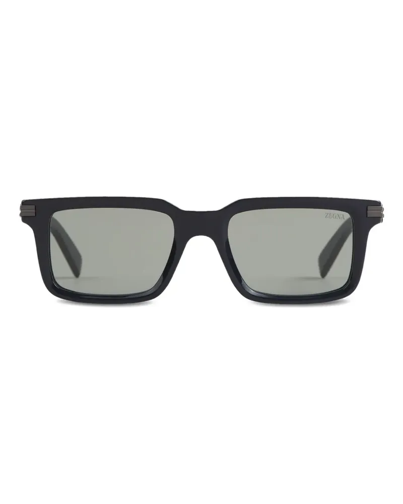 Ermenegildo Zegna Sonnenbrille mit eckigem Gestell - Blau Blau