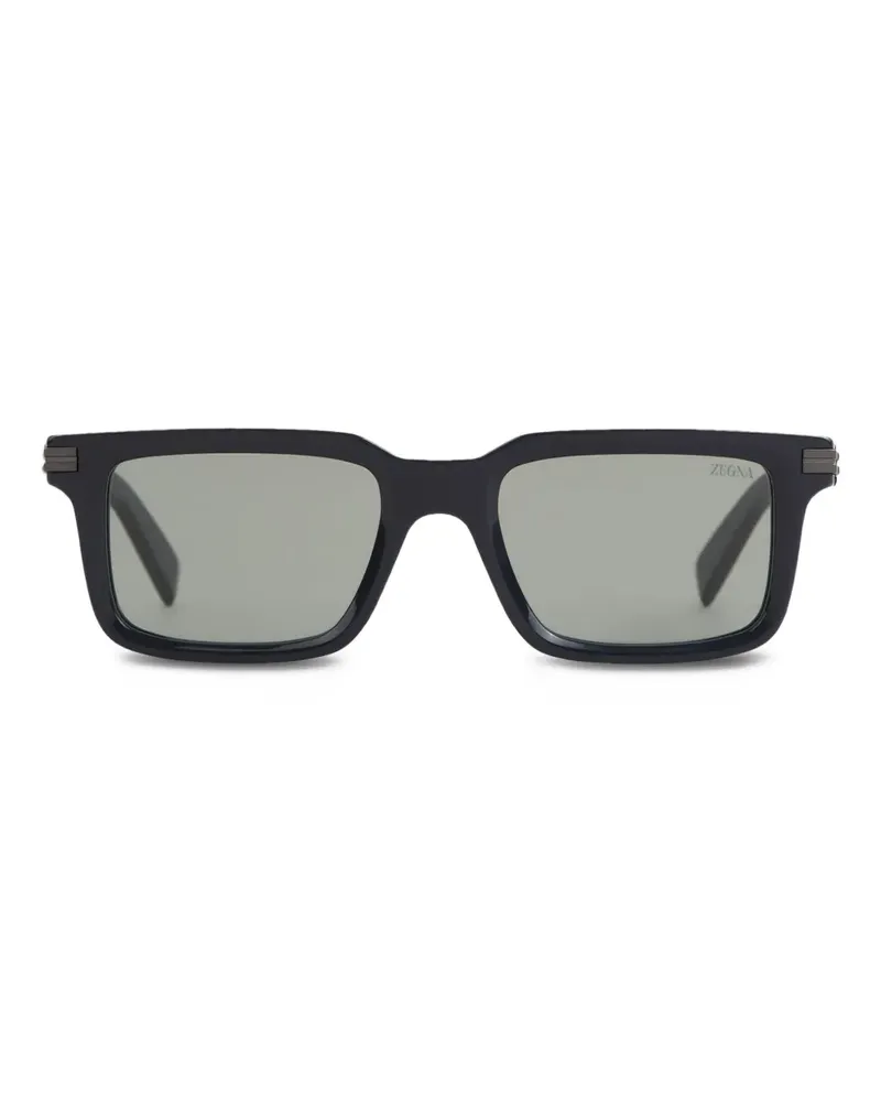 Ermenegildo Zegna Sonnenbrille mit eckigem Gestell - Blau Blau