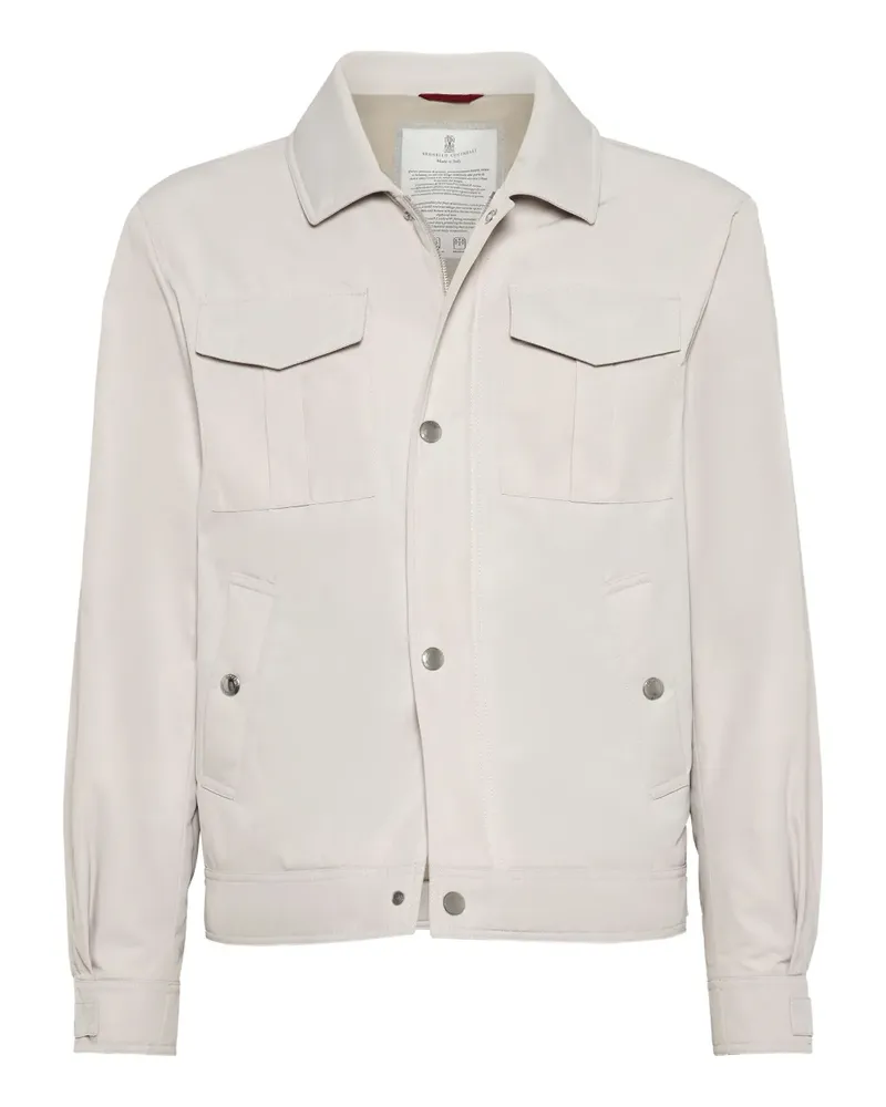 Brunello Cucinelli Wattierte Jacke mit Klappentaschen - Nude Nude