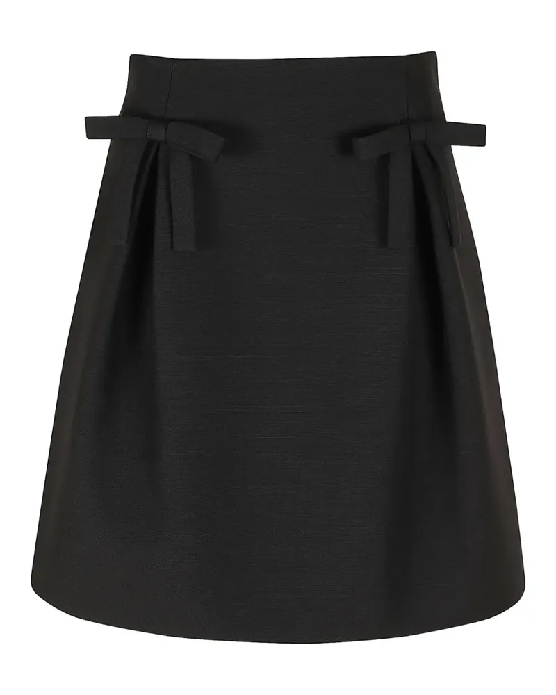 Valentino Garavani bow-detail A-line mini skirt - Schwarz Schwarz