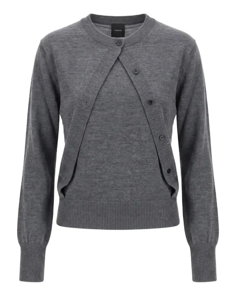 Pinko Ärmelloser Pullover mit integriertem Cardigan - Grau Grau