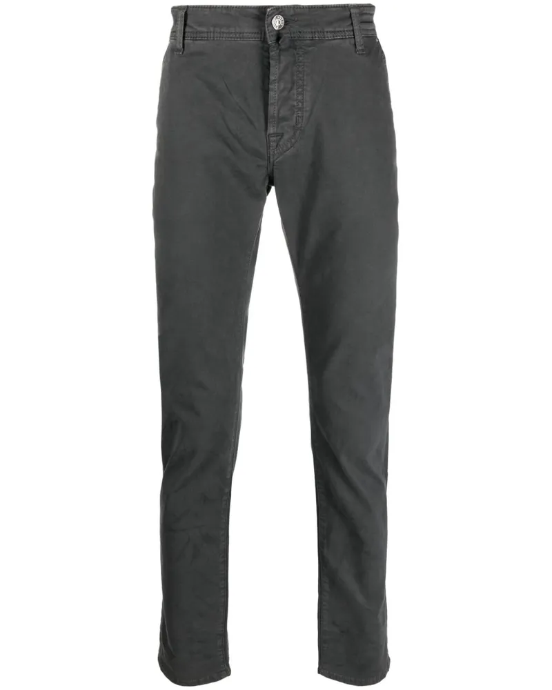 Jacob Cohën Tapered-Jeans mit Logo-Patch - Grau Grau