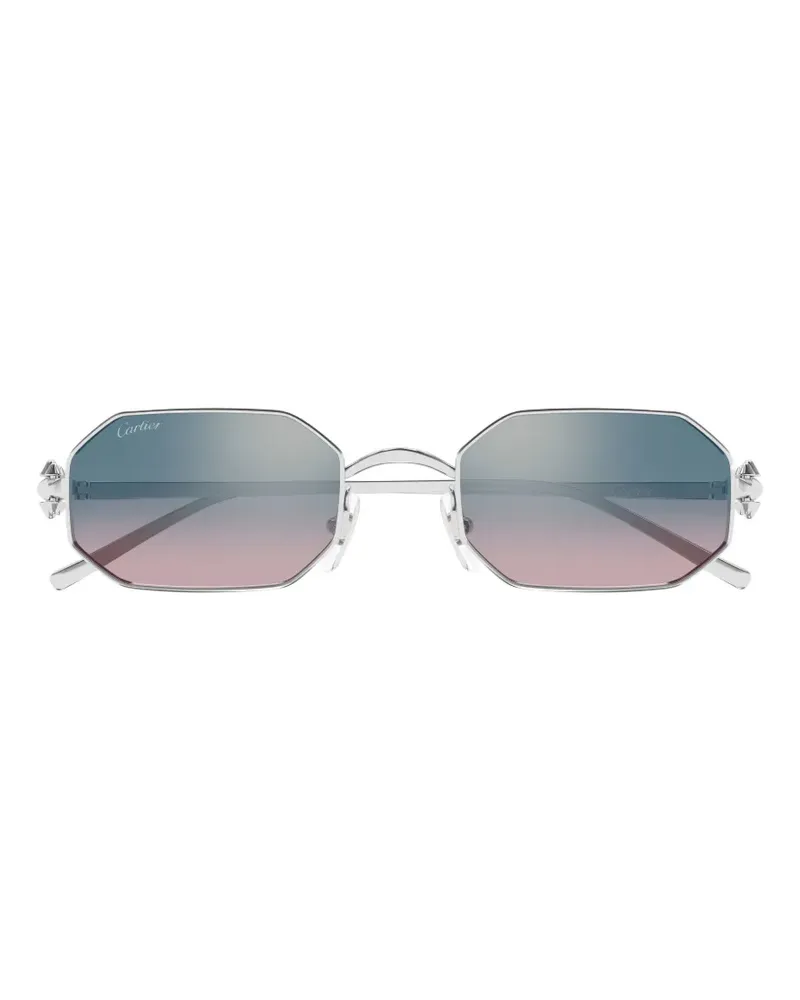 Cartier Sonnenbrille mit geometrischem Gestell - Silber Silber