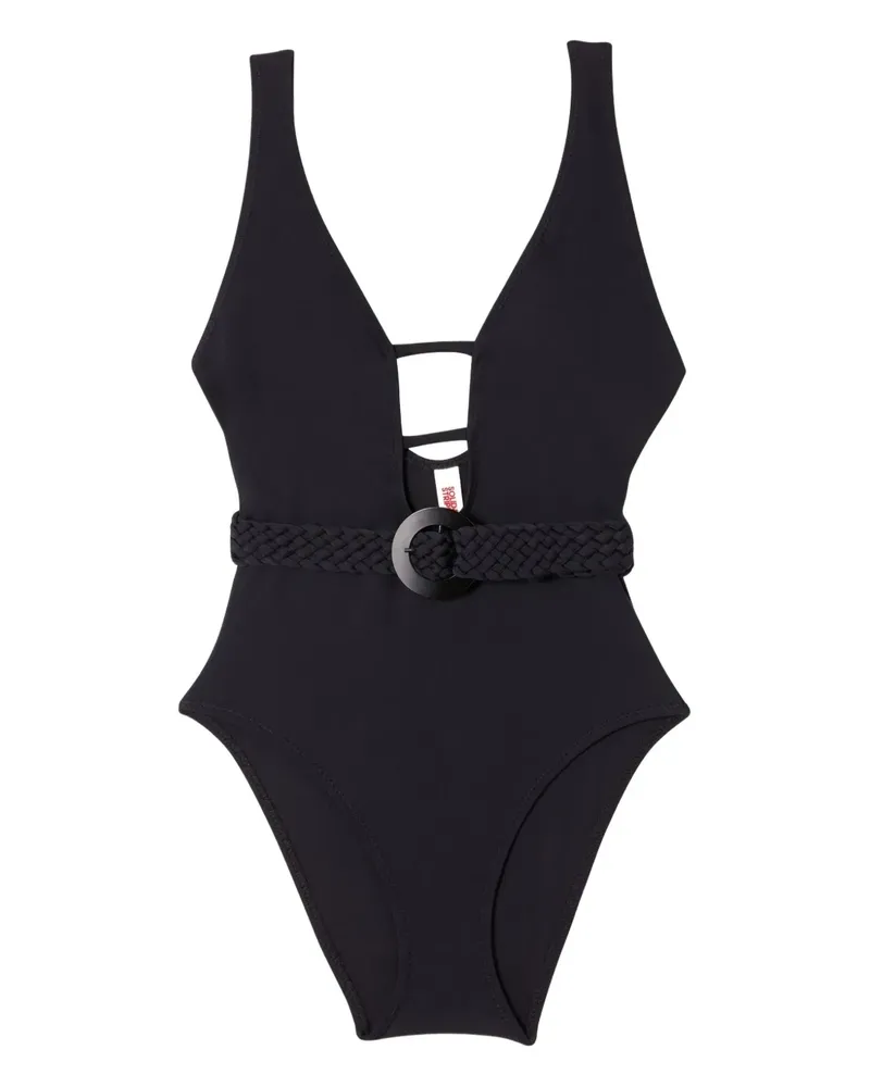 Solid and Striped The Beatrice Badeanzug mit Gürtel - Schwarz Schwarz