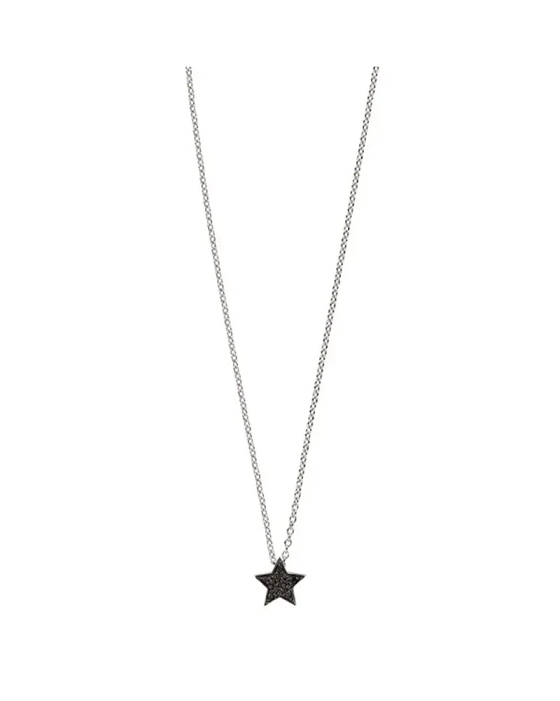Alinka 18kt Weißgoldhalskette mit Diamanten - Silber Silber