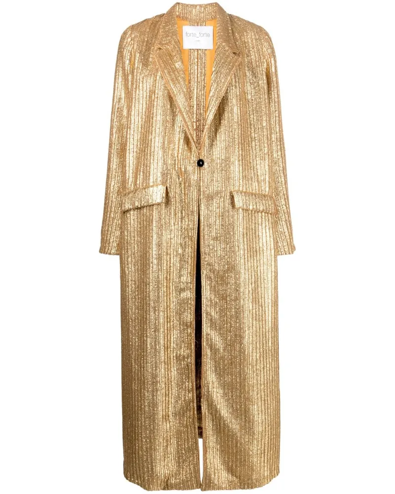 forte_forte Einreihiger Blazer im Metallic-Look Gold