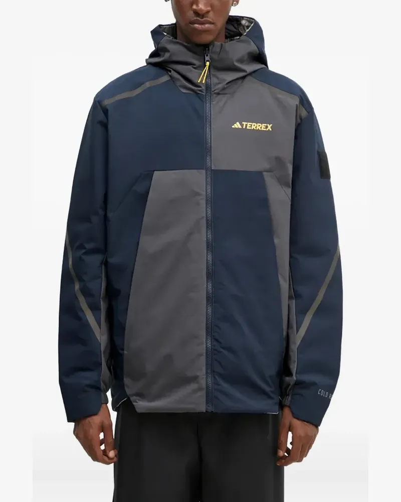adidas x National Geographic Kapuzenjacke in Colour-Block-Optik - Blau Blau
