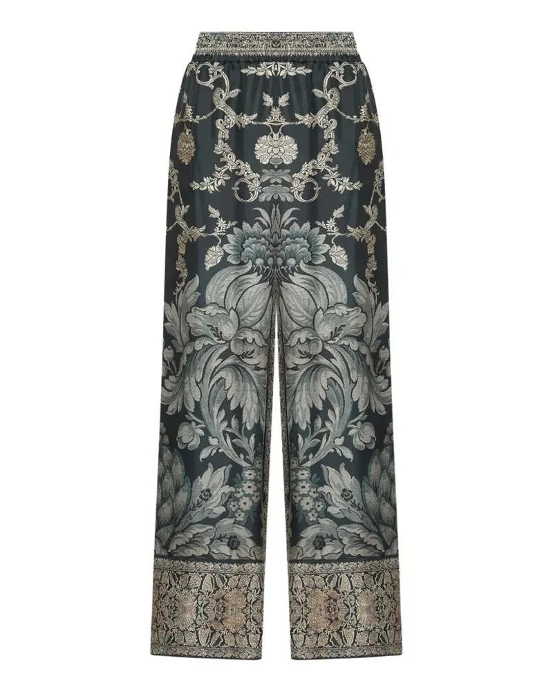 Pierre-Louis Mascia Aloe Palazzohose mit botanischem Print - Grün Grün