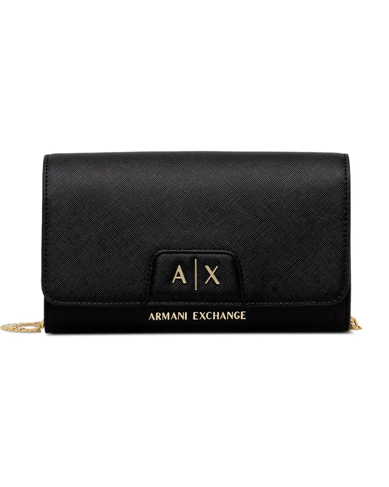 Armani Exchange logo-plaque clutch bag - Schwarz Schwarz