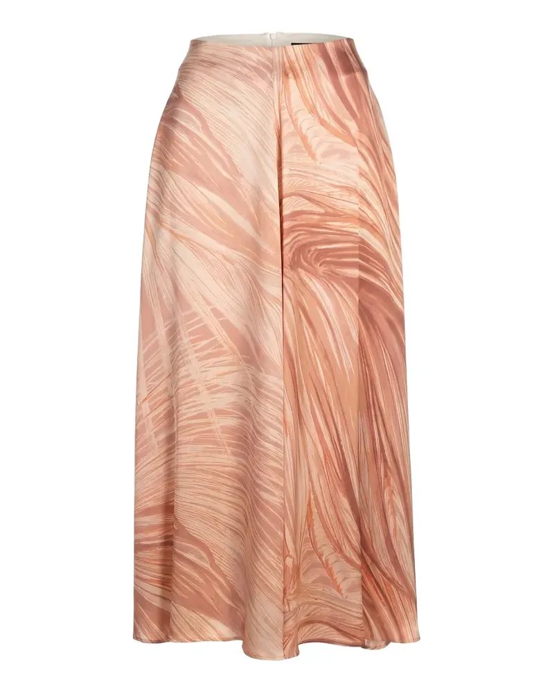 Kiton abstract-print long skirt - Nude Nude