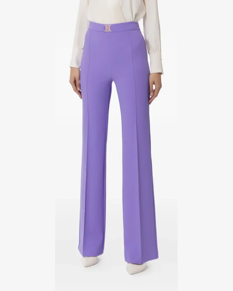 Elisabetta Franchi Hose mit Logo-Schild - Violett Violett