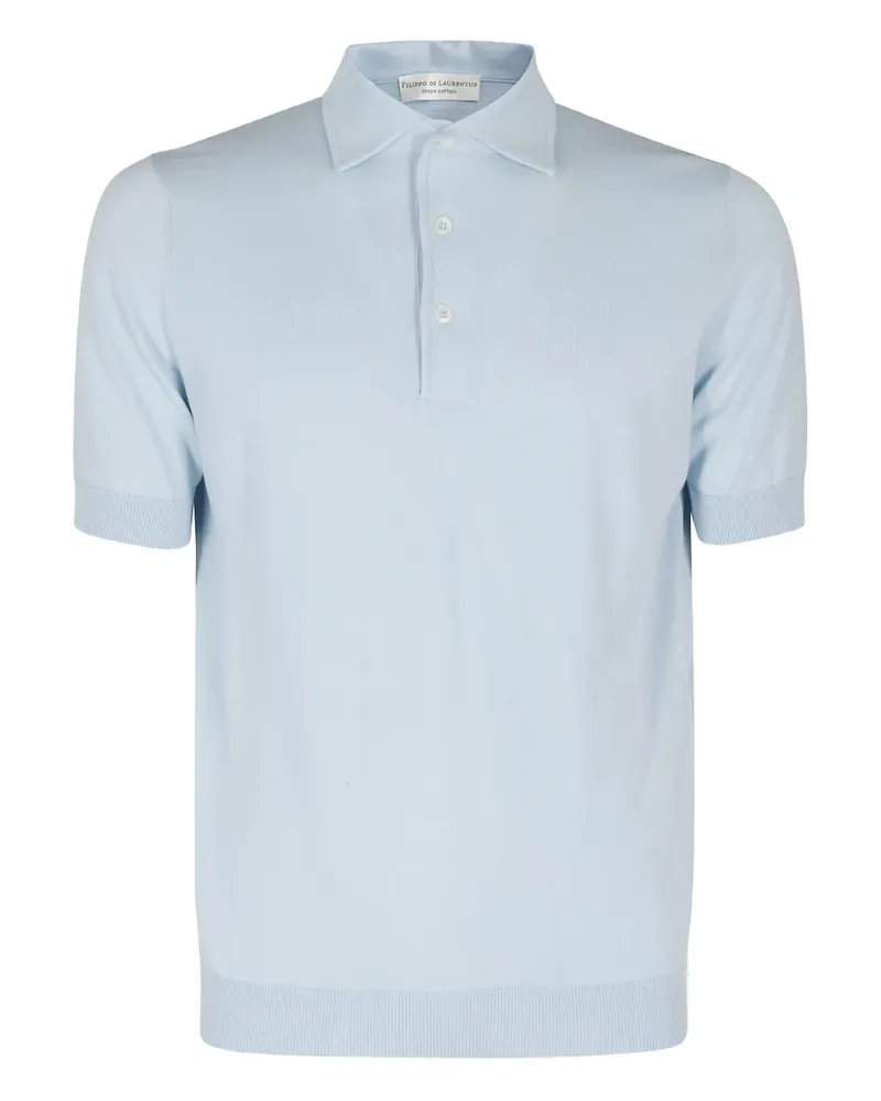 Filippo de Laurentiis Fein gestricktes Poloshirt - Blau Blau