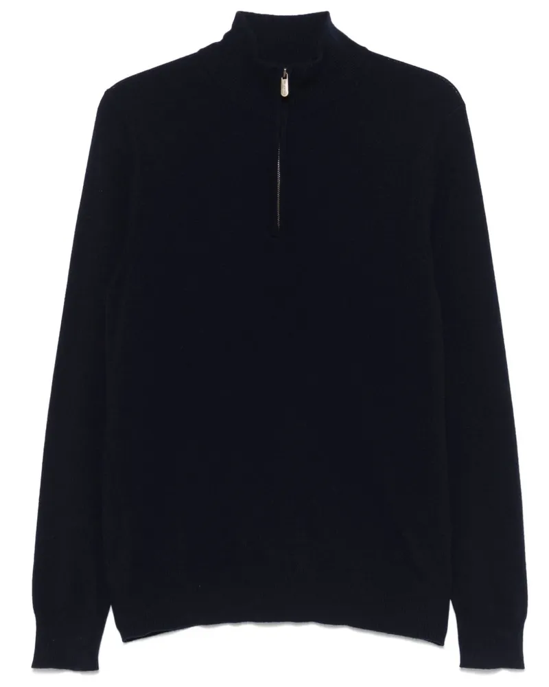 Eric Bompard Pullover mit Reißverschluss - Blau Blau